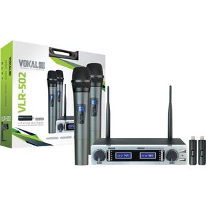 Microfone De Mão Duplo Vlr-502 Cromado Vokal