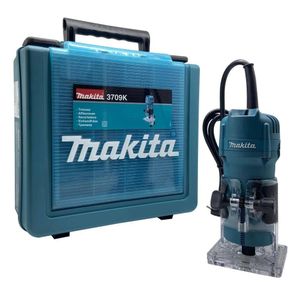 Tupia 6mm Com Base Articulada Industrial 530w Com Guia Corte Chaves Pinças Maleta 3709k 127v Makita