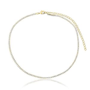 Choker Riviera Luxo Milliá Cravejado Folheado Em Ouro 18k