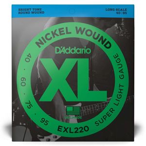 Encordoamento Para Contrabaixo D Addario Exl220 Aço .040