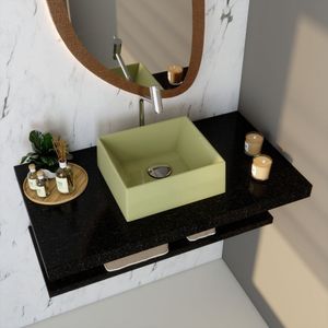 Kit Cuba Rt30 Riviera Com Torneira Link 1062 E Válvula Click Com Sifão E Flexível Verde Acqua