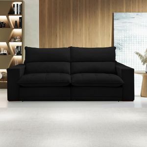 Sofá Retrátil E Reclinável Martinho 230cm Preto