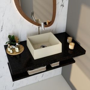 Kit Cuba Rt30 Riviera Com Torneira Link 1062 E Válvula Metal Com Sifão E Flexível Bege