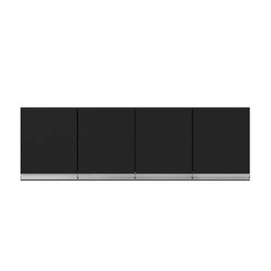 Armário Aéreo Andréia Para Cozinha Com 4 Portas 160 Cm Preto Fosco