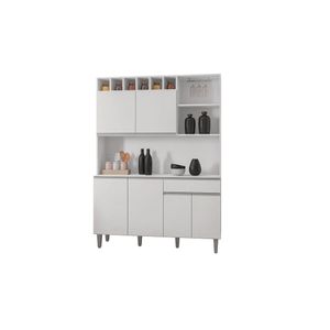 Kit Cozinha Compacta 130 Cm Com 6 Portas E 1 Gaveta Alice Branco