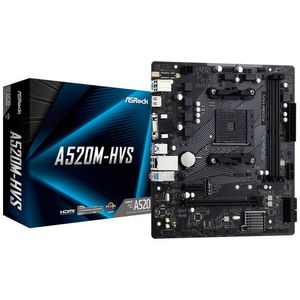 Placa Mãe Asrock A520m-hvs, Amd Am4, Ddr4, Micro Atx