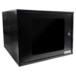 Mini Rack De Parede 19 Gforce, 8u X 570mm, Visor De Acrílico, Preto - 859