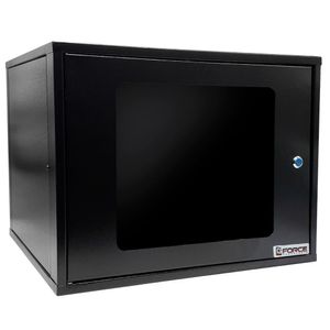 Mini Rack De Parede 19 Gforce, 8u X 470mm, Visor De Acrílico, Preto - 768