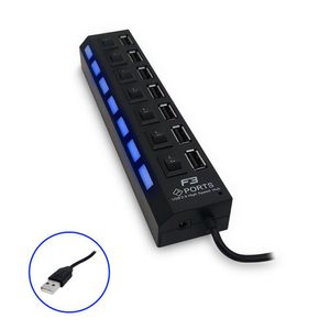 Hub Usb 2.0 F3, 7 Portas, Preto - Jc-hub701