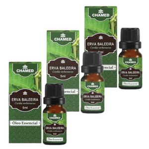 Óleo Essencial De Erva Baleeira 5ml 100% Puro - 3 Frascos - Chamed