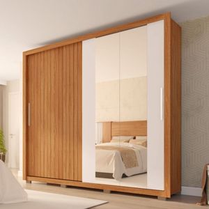Guarda Roupa Moviment 2 Com Portas De Correr 4 Gavetas Freijo-off White