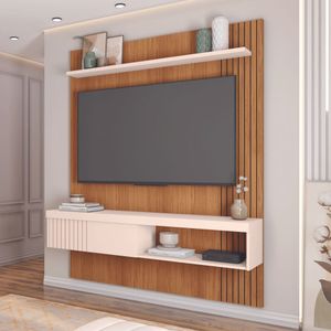 Painel Para Tv Ate 55 Esmeralda Caemmun 1,50 Freijo-off White