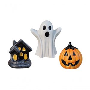 Estatueta Sala Quarto Trio Geek Hallowen Branco Cerâmica
