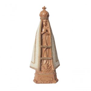 Nossa Senhora Aparecida Marrom Com Pérolas