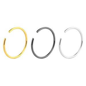 Kit 3 Piercing Aço Inox Argola Masculino Nariz Feminino Moda Dourado Preto Original Prata