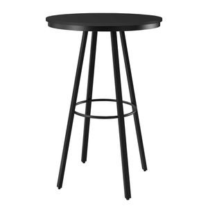 Mesa Bistro Redonda 70 Cm Estrutura Aço Carbono Base Preta Boston Preto