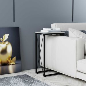 Mesa Lateral Aço Carbono Base Preta X Fendi