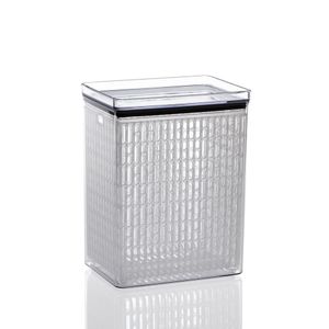 Pote Para Geladeira Folhas Saladas C- Cesto Interno Removível 4200ml Em Acrílico