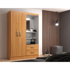 Guarda Roupa Capelinha Solteiro 2 Portas 2 Gavetas Premium - Cinnamomo Cinnamomo