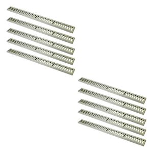 Kit 10 Ralo Grelha Linear Caixilho Em Alumínio Bege 15x100cm