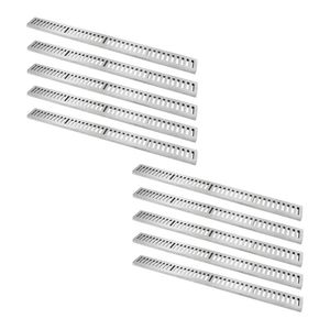 Kit 10 Ralo Grelha Linear Caixilho Alumínio Escovado15x100cm