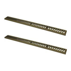 Kit 2 Ralo Grelha Linear Caixilho Em Alumínio Fendi 15x100cm