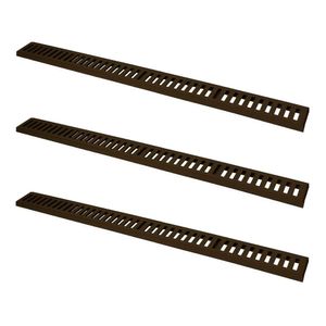 Kit 3 Ralo Grelha Linear Caixilho Alumínio Marrom 20x100cm