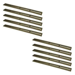 Kit 10 Ralo Grelha Linear Caixilho Alumínio Fendi 10x100cm