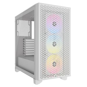 Gabinete Corsair 3000d Lateral De Vidro Temperado Airflow Rgb Branco - Cc-9011256-ww
