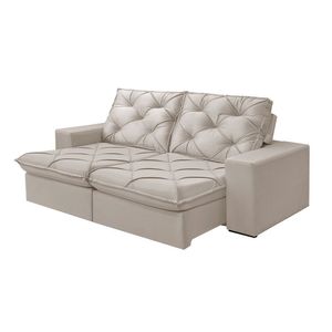 Sofá 2 Lugares Retrátil E Reclinável Martins M-176 Veludo Creme