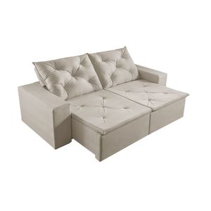 Sofá 5 Lugares Retrátil E Reclinável Martins M-181 Veludo Creme