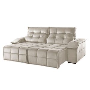 Sofá 2 Lugares Retrátil E Reclinável Martins M-122 Veludo Creme