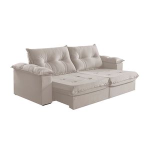 Sofá 5 Lugares Retrátil E Reclinável Martins M-164 Veludo Creme
