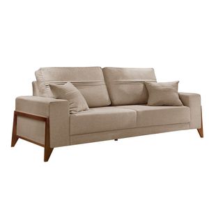 Sofá 4 Lugares Living M-130 Veludo Martins Bege