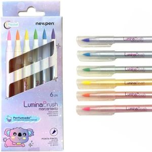 Marca Texto Lumina Brush Highlighter -pastel - 6 Un - Newpen