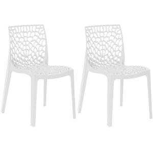 Kit 2 Cadeiras De Jantar Gruvyer Design Em Polipropileno - Branco