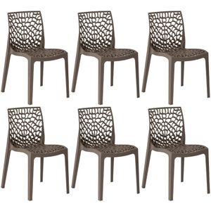 Kit 6 Cadeiras De Jantar Gruvyer Design Em Polipropileno - Fendi