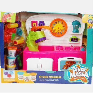 Cozinha Com Massinha De Modelar - Kitchen Massa - Divertoys - Pink