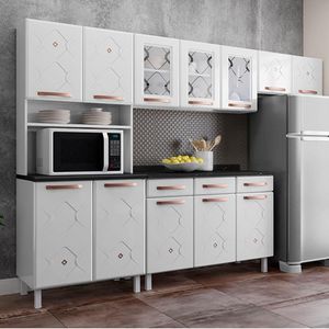 Cozinha De Aço Completa Telasul Mirage Com Balcão Branco