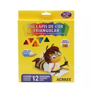 Lápis De Cor Big Triangular 12 Cores - Acrilex