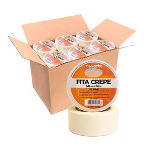 Kit C- 200 Fita Adesiva Crepe Papel 48mm X 50m Rolos 48x50