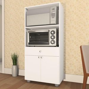 Armário De Cozinha Paneleiro âmbar 2 Portas 1 Gaveta Branco