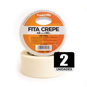 Fita Adesiva Crepe Papel 48mm X 50m C-2 Rolos 48x50