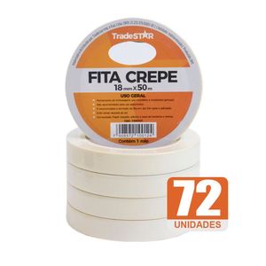 Fita Adesiva Crepe Papel 18mm X 50m C-72 Rolos 18x50