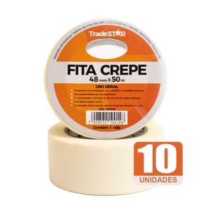 Fita Adesiva Crepe Papel 48mm X 50m C-10 Rolos 48x50