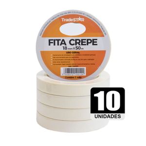 Fita Adesiva Crepe Papel 18mm X 50m C-10 Rolos 18x50