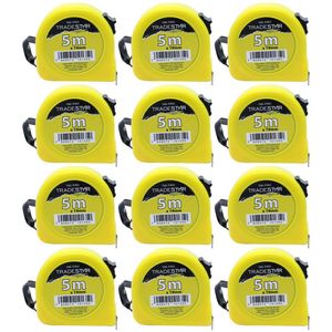 Kit 12 Trena Aço Metal 5m Bolso Fita Com Trava Profissional
