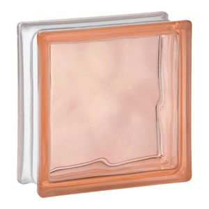 Tijolo Bloco De Vidro Wave Colorido 19x19x8 Un Tradestar Rosa