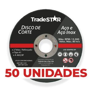Kit 50 Discos De Corte Metal 115x1,0mm