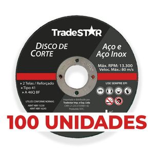 Kit 100 Discos De Corte Metal 115x1,0mm